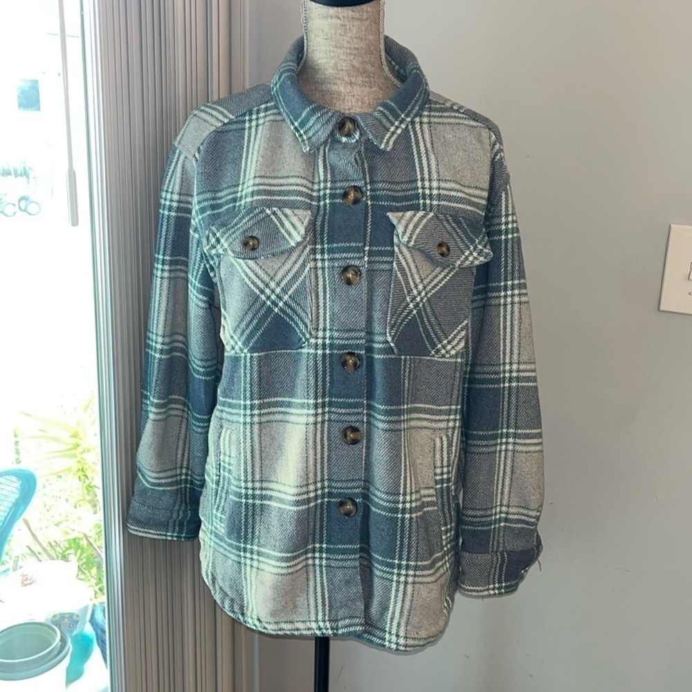 MEMBERS MARK WOMEN'S SHACKET HEAVY SHIRT WOOL BLEND COAT SZ MEDIUM CLOTHING